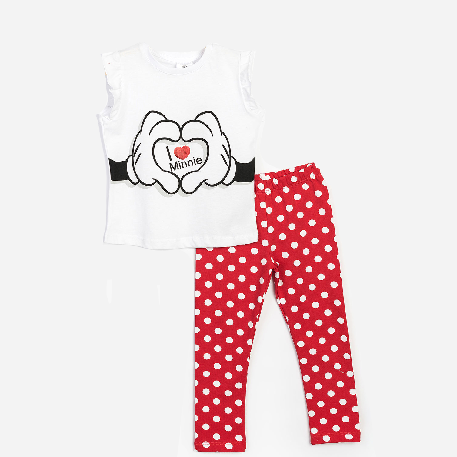 

Костюм (футболка + штаны) Disney Minnie Mouse MN15541 116 см Белый с красным