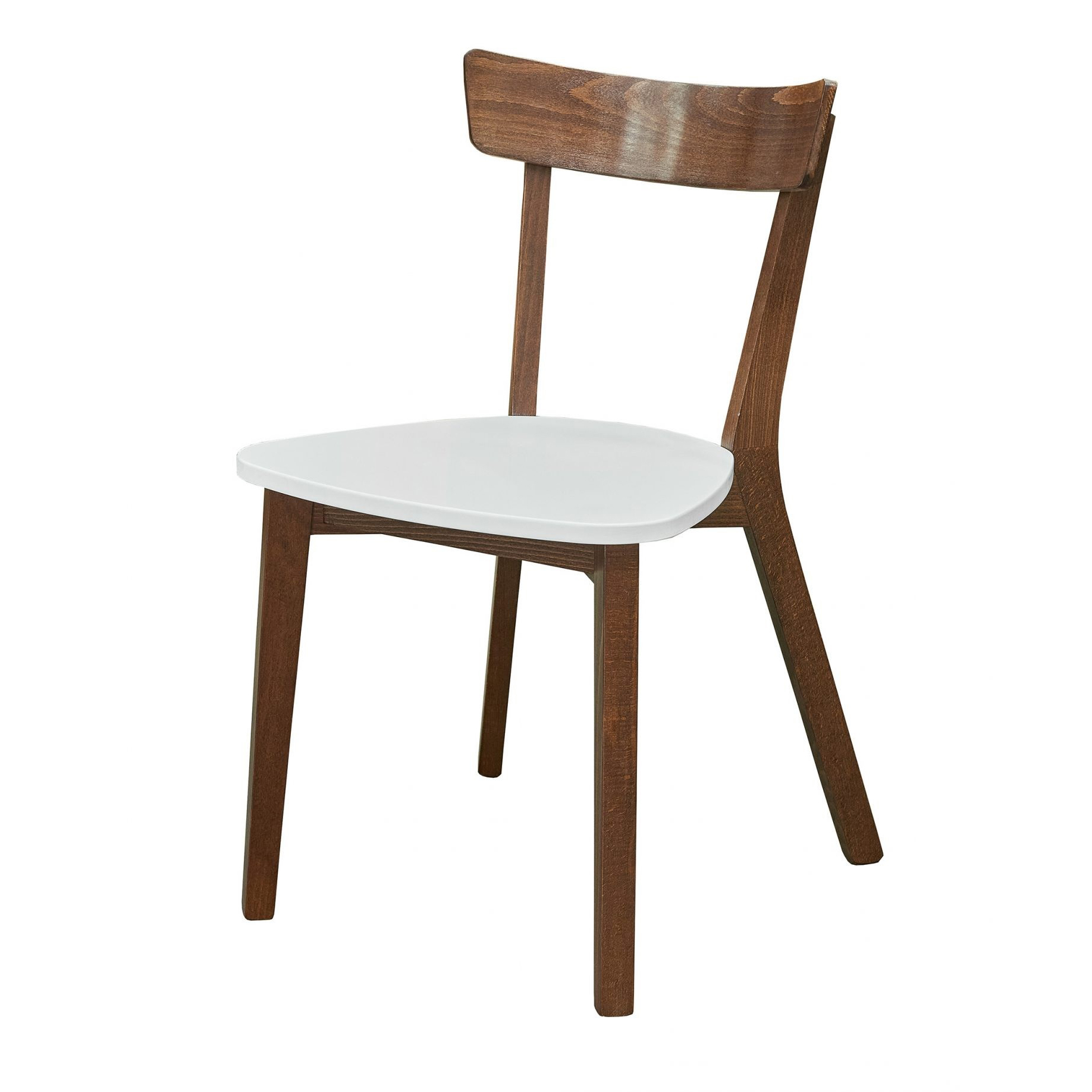 

Стул для кухни, кафе, бара дерево орех/сиденье белый Франко Мебель Сервис (комплект из 2 шт.)