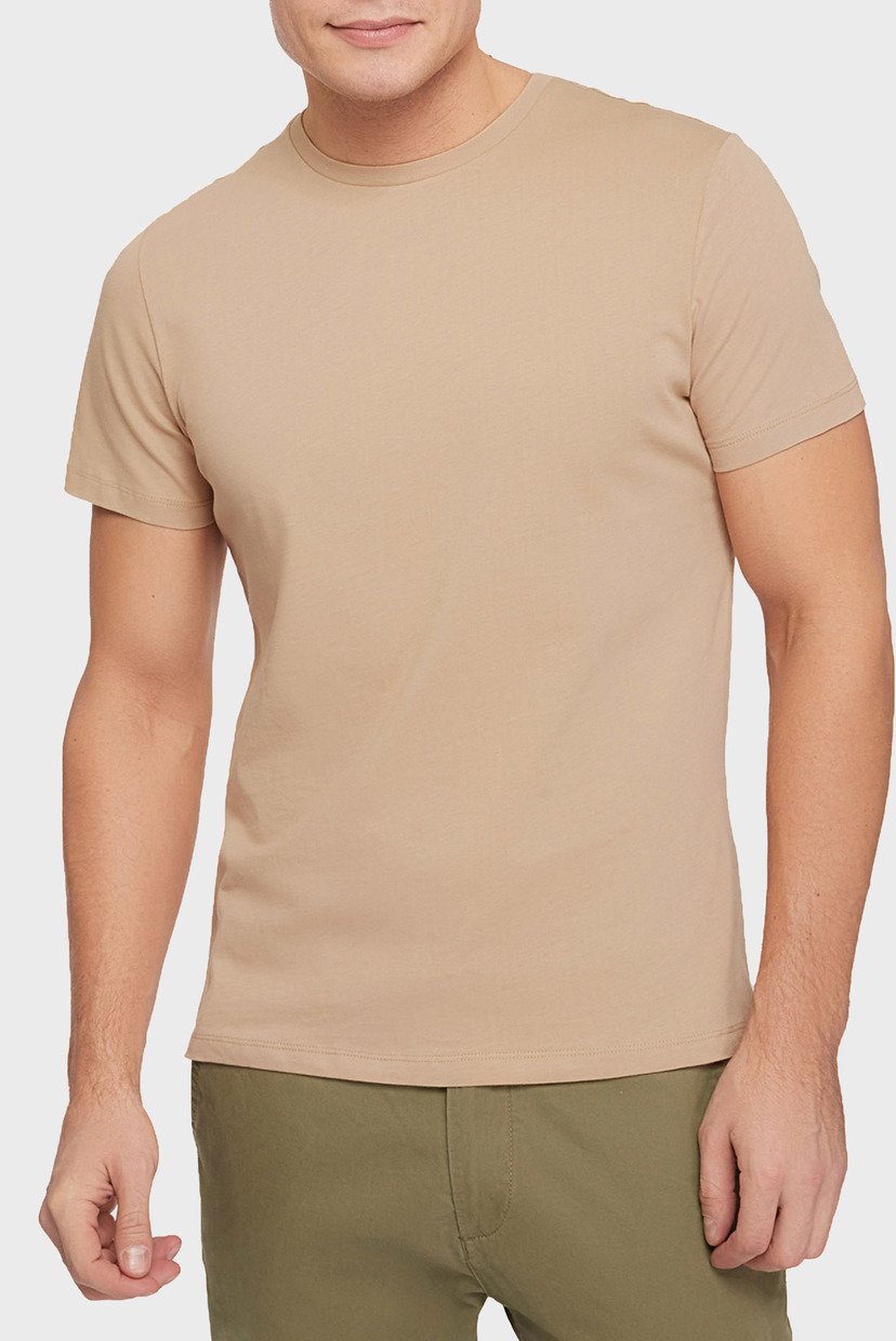 

Мужская бежевая футболка Oodji  5B621002M/44135N/3300N, Мужская бежевая футболка Oodji M 5B621002M/44135N/3300N