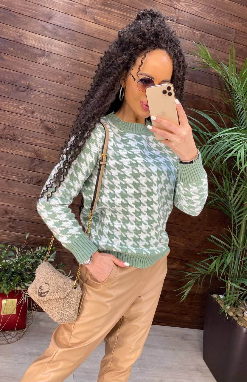 

Fashions Женский свитер в гусиную лапку Grace Fashions - хаки (0251, Fashions Женский свитер в гусиную лапку Grace Fashions 42-46 хаки (0251)