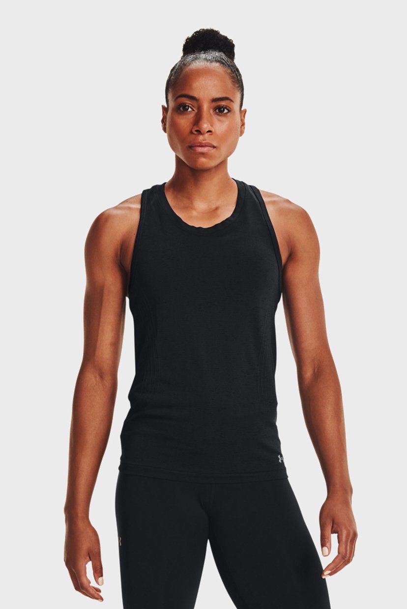 

Женская черная майка UA Seamless Run Tank Under Armour LG 1365628-001