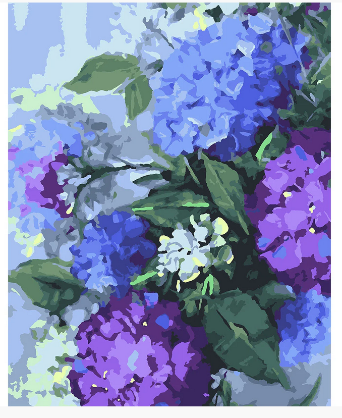 

Набір в коробці, картина за номерами SANTI Містична гортензія, 40*50 см. (953891)