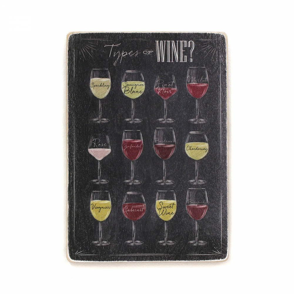 

Деревянный постер Алкоголь Types of wine А1
