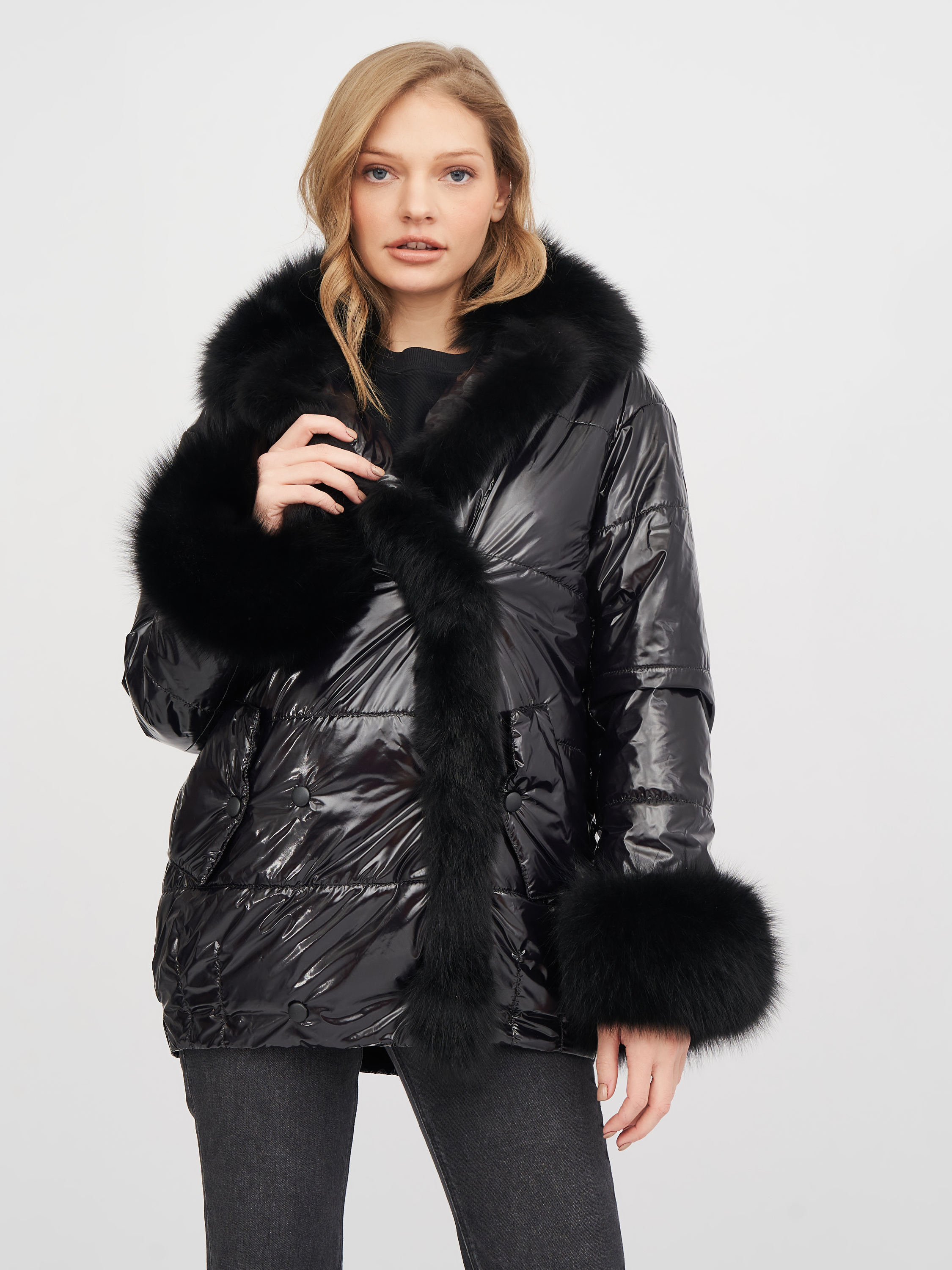 

Куртка Mila Nova К-160лак  Черная, Куртка Mila Nova К-160лак 48 Черная