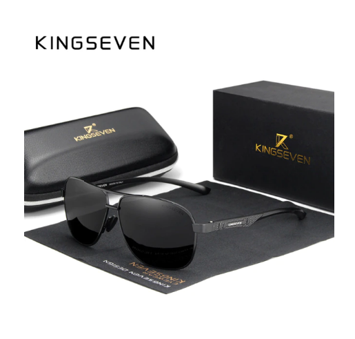 

Солнцезащитные очки Авиатор в классической оправе с поляризованными линзами N7188 KINGSEVEN DESIGN Чёрный/Серый
