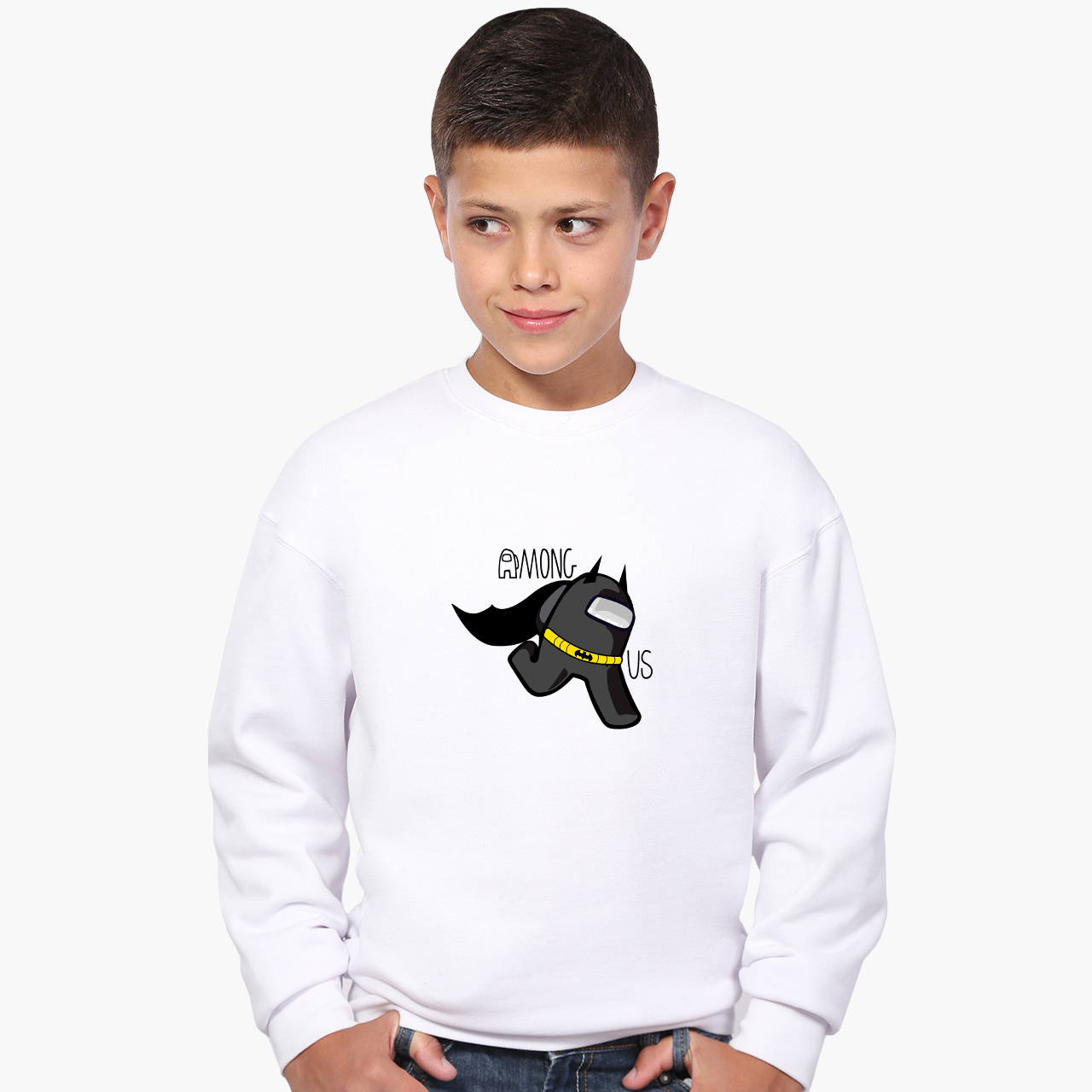 

Свитшот для мальчиков Амонг Ас Бетмен (Among Us Batman) (9509-2430-4) 158-164 см Белый