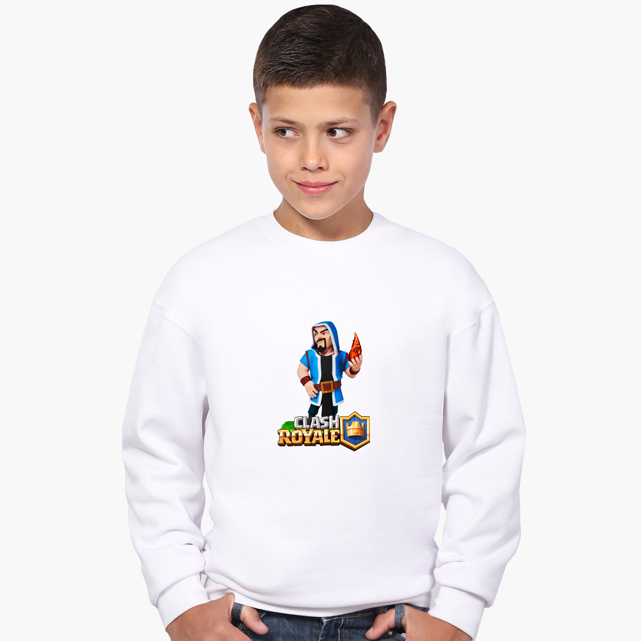 

Свитшот для мальчиков Клэш Роял (Clash Royale) (9509-1951) 158-164 см Белый