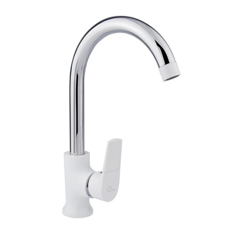 

QT Polaris WHI 007F Кухонный смеситель U на гайке (k35)