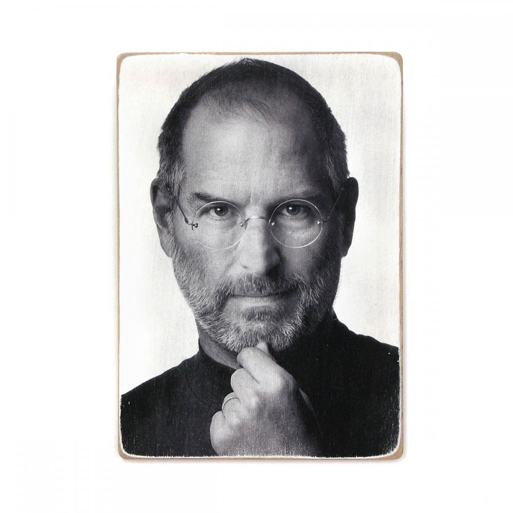

Деревянный постер Люди Steve Jobs. Стив Джобс. Черно-белый портрет А1