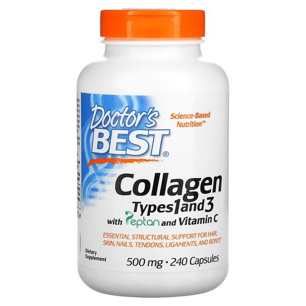 

Коллаген Doctor's Best Collagen Types 1 and 3 with Vitamin C 500 mg 240 капсул