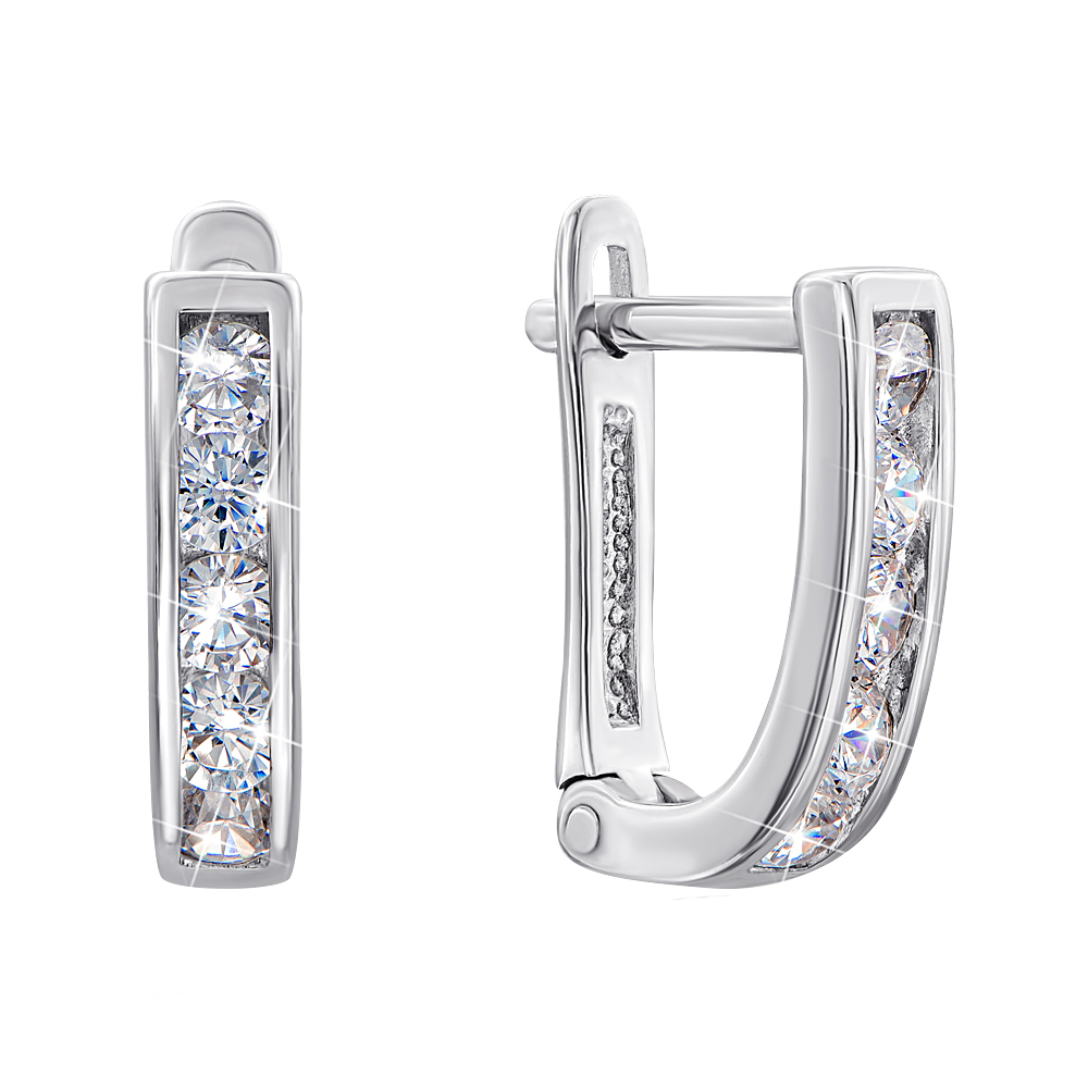 

Серебряные серьги с фианитами 000122842