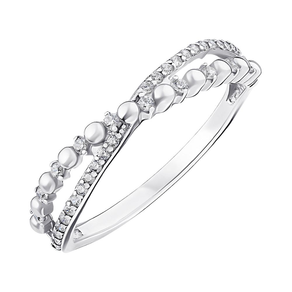 

Серебряное кольцо с фианитами 000148227 16.5 размера