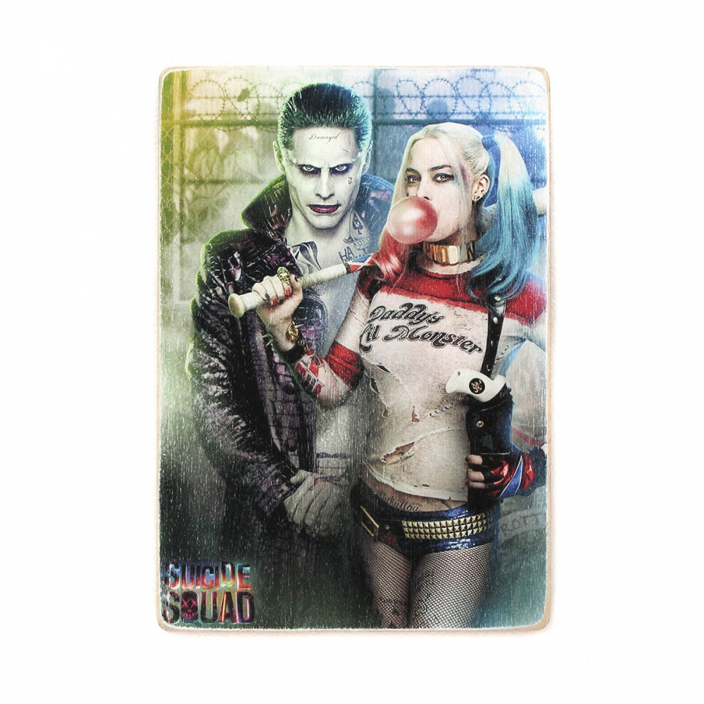 

Деревянный постер Супергерои Harley Quinn & Joker. Харли Квинн и Джокер А2