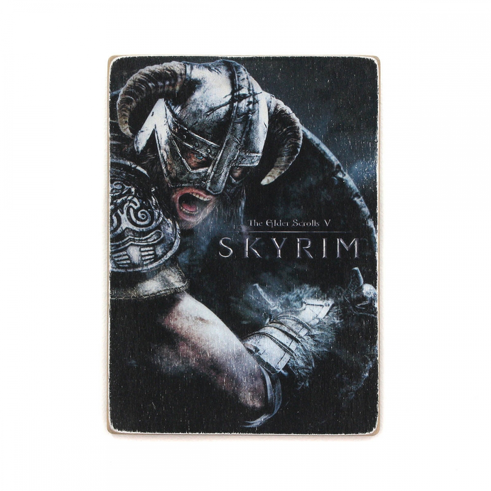 

Деревянный постер Видеоигры Skyrim. Скайрим. Довакин кричит А2
