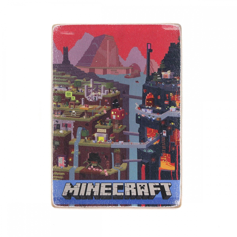 

Деревянный постер Видеоигры Minecraft. Майнкрафт А2