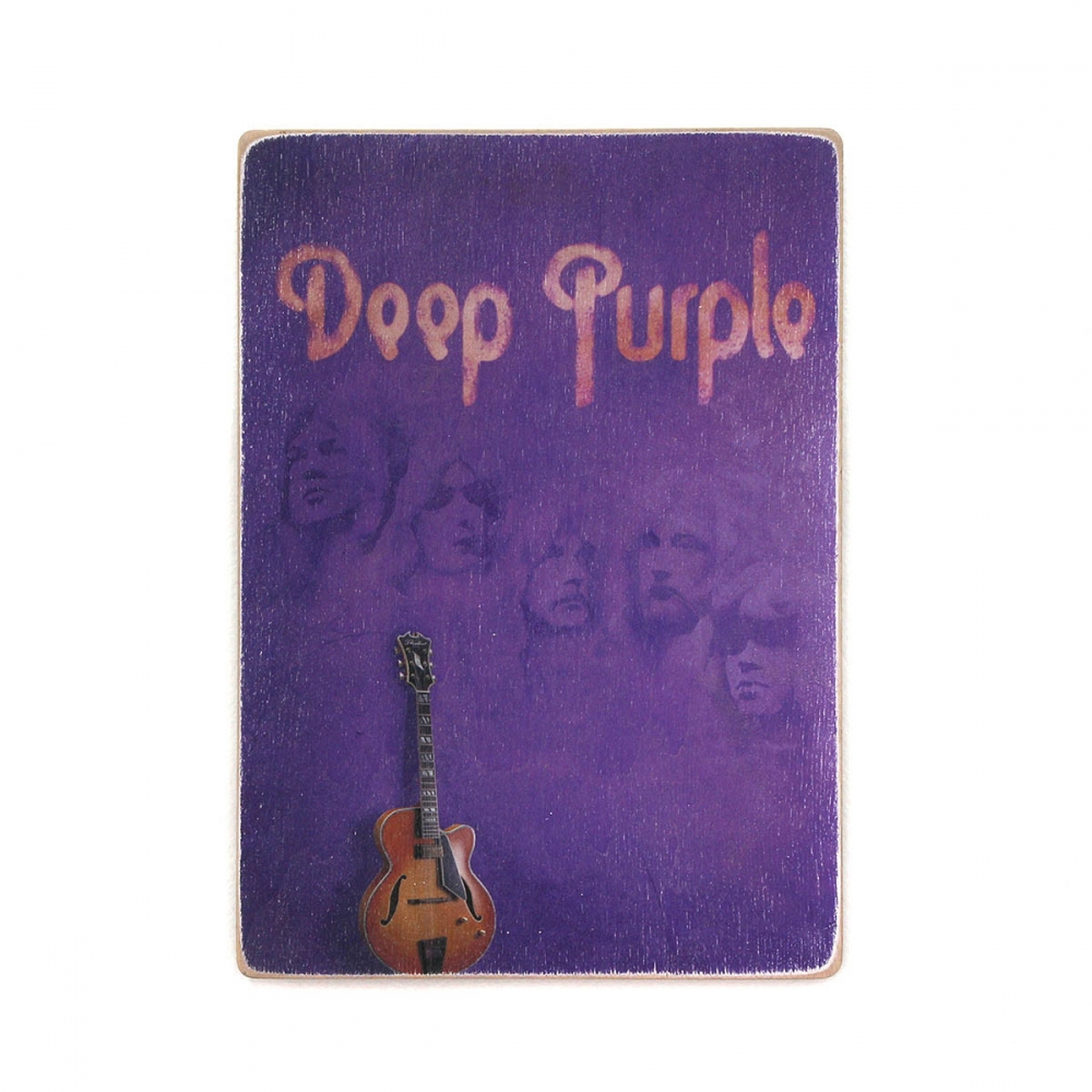 

Деревянный постер Музыка Deep Purple. Дип Перпл. Арт с гитарой А2