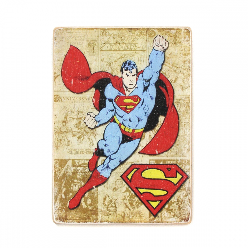 

Деревянный постер Супергерои Superman. Супермен. Ретро комикс А2