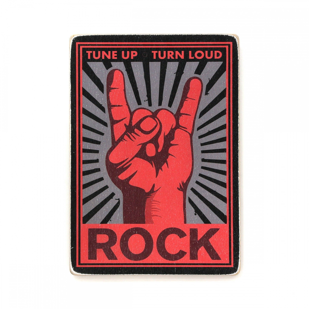 

Деревянный постер Музыка Rock. Tune up. Turn loud А1
