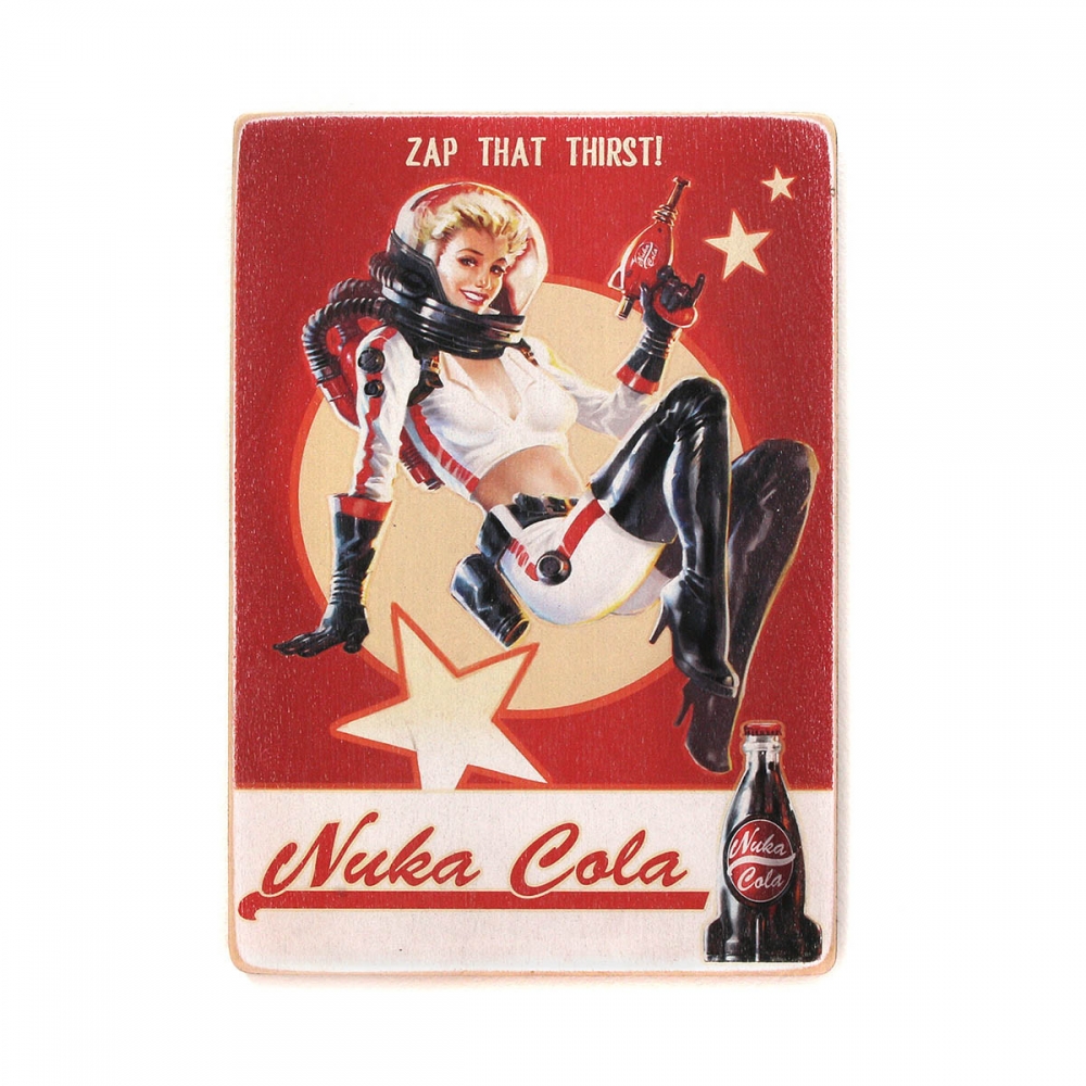 

Деревянный постер Видеоигры Fallout. Zap that thirst! Nuka Cola А2