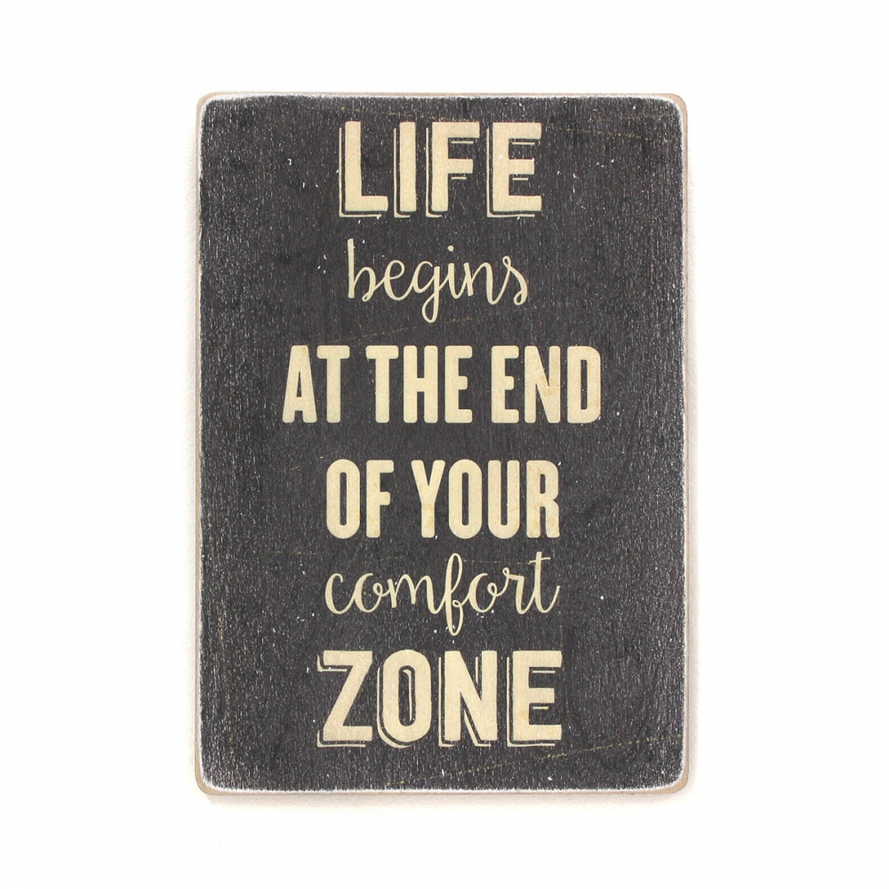 

Деревянный постер Мотивационные Life begins at the end of your comfort zone А1