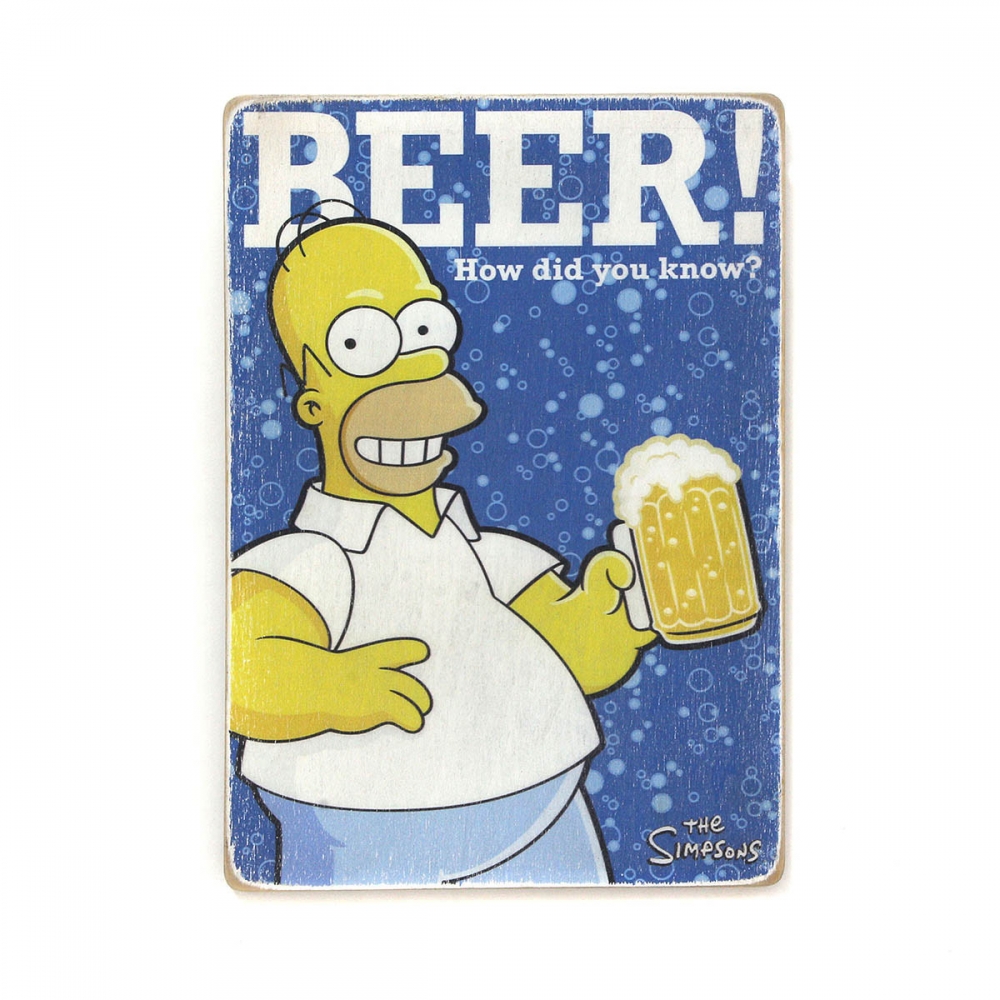 

Деревянный постер Мультфильмы The Simpsons. Гомер. Пиво! А2