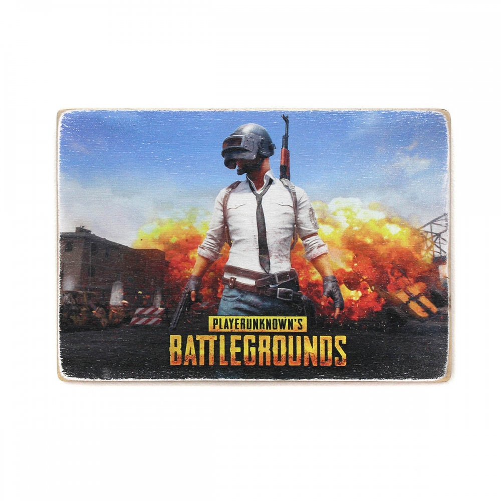 

Деревянный постер Видеоигры PUBG. ПАБГ. Взрыв А2
