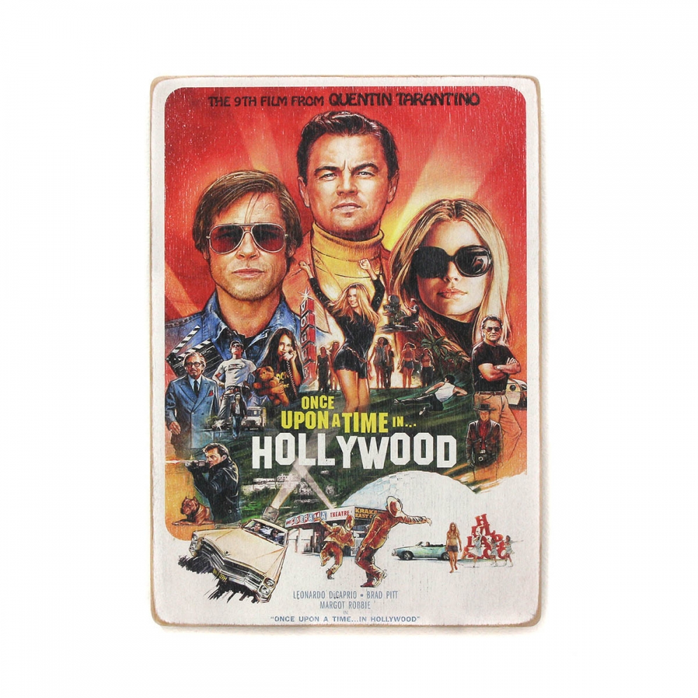 

Деревянный постер Фильмы и сериалы Once Upon A Time In Hollywood. Однажды в Голливуде. Все герои. Арт А1