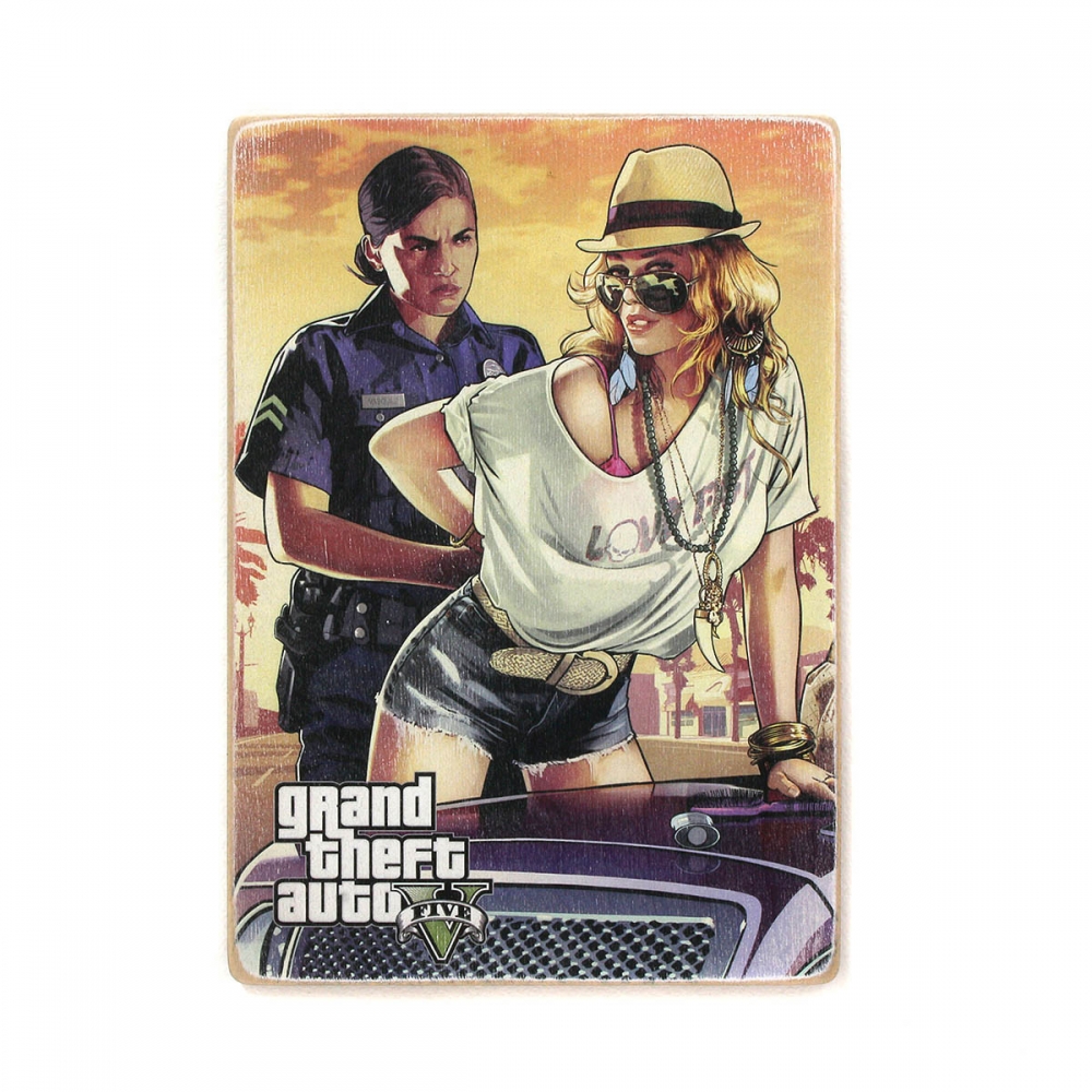 

Деревянный постер Видеоигры GTA V. ГТА. Девушки А2