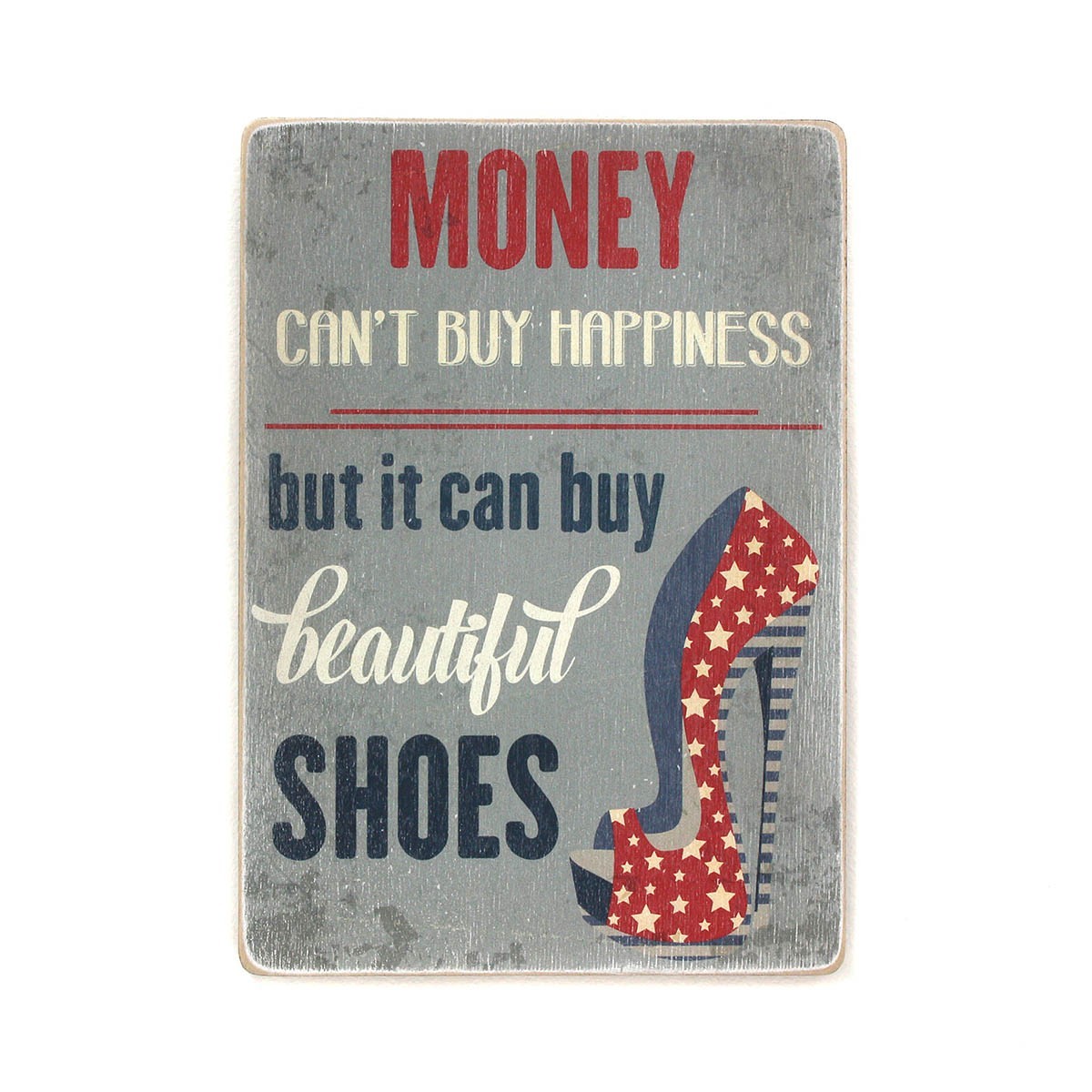

Деревянный постер Wood Posters "Money can't buy happiness, but it can buy beautiful shoes" (A2 формат, фанера)