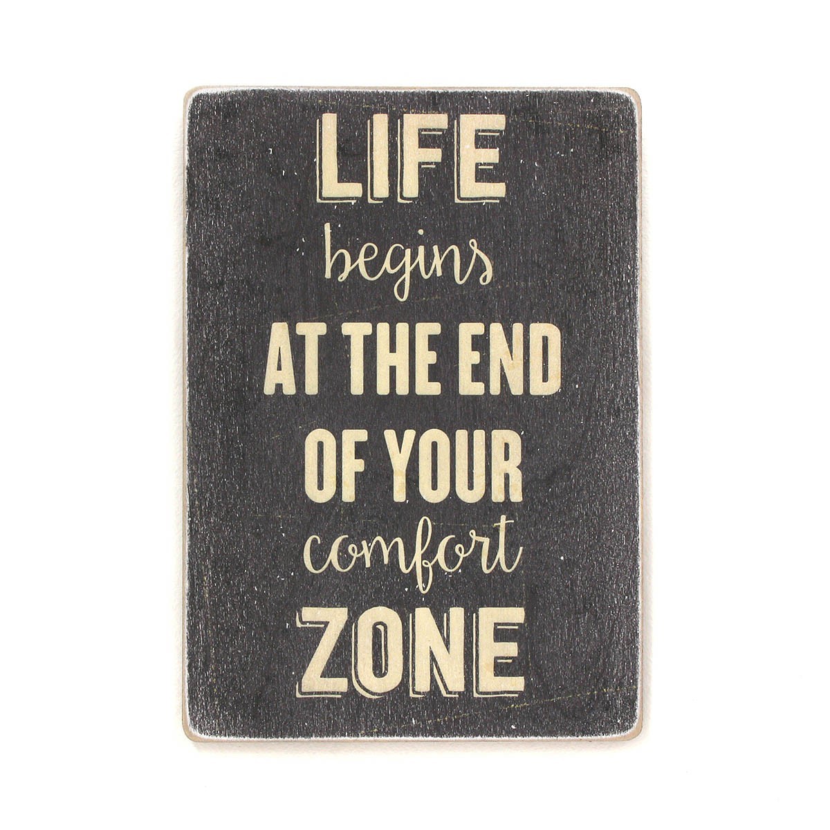 

Деревянный постер Wood Posters "Life begins at the end of your comfort zone" (A2 формат, фанера)