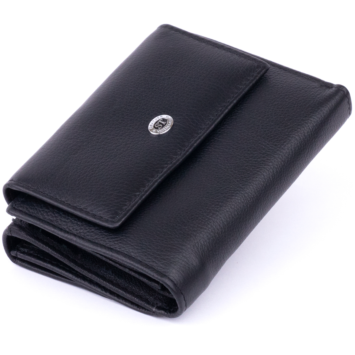 

Кошелек горизонтальный женский из двух частей ST Leather 19369 Черный