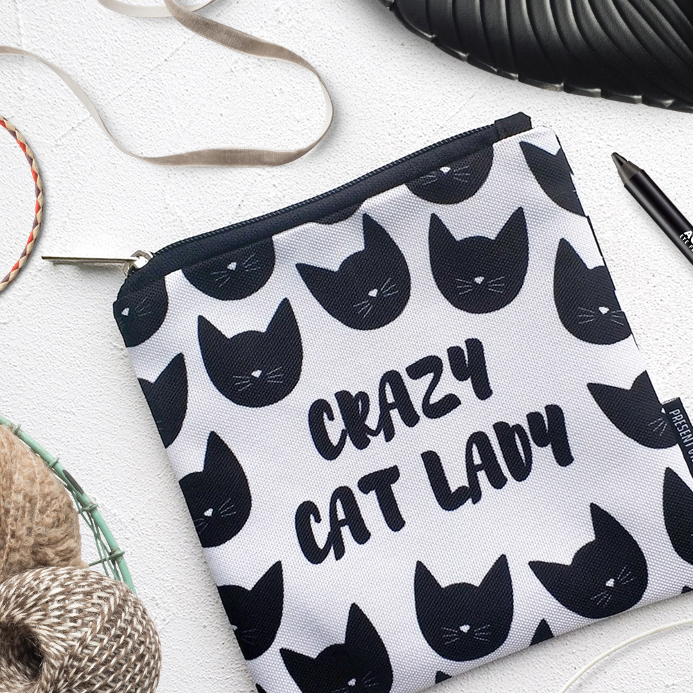 

Косметичка квадратная Basic Сrazy cat lady Presentville 16х16 см 000179797