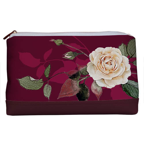 

Косметичка дорожная женская Lovely Цветочек на бордовом фоне Presentville 26х15х8 см 000175525