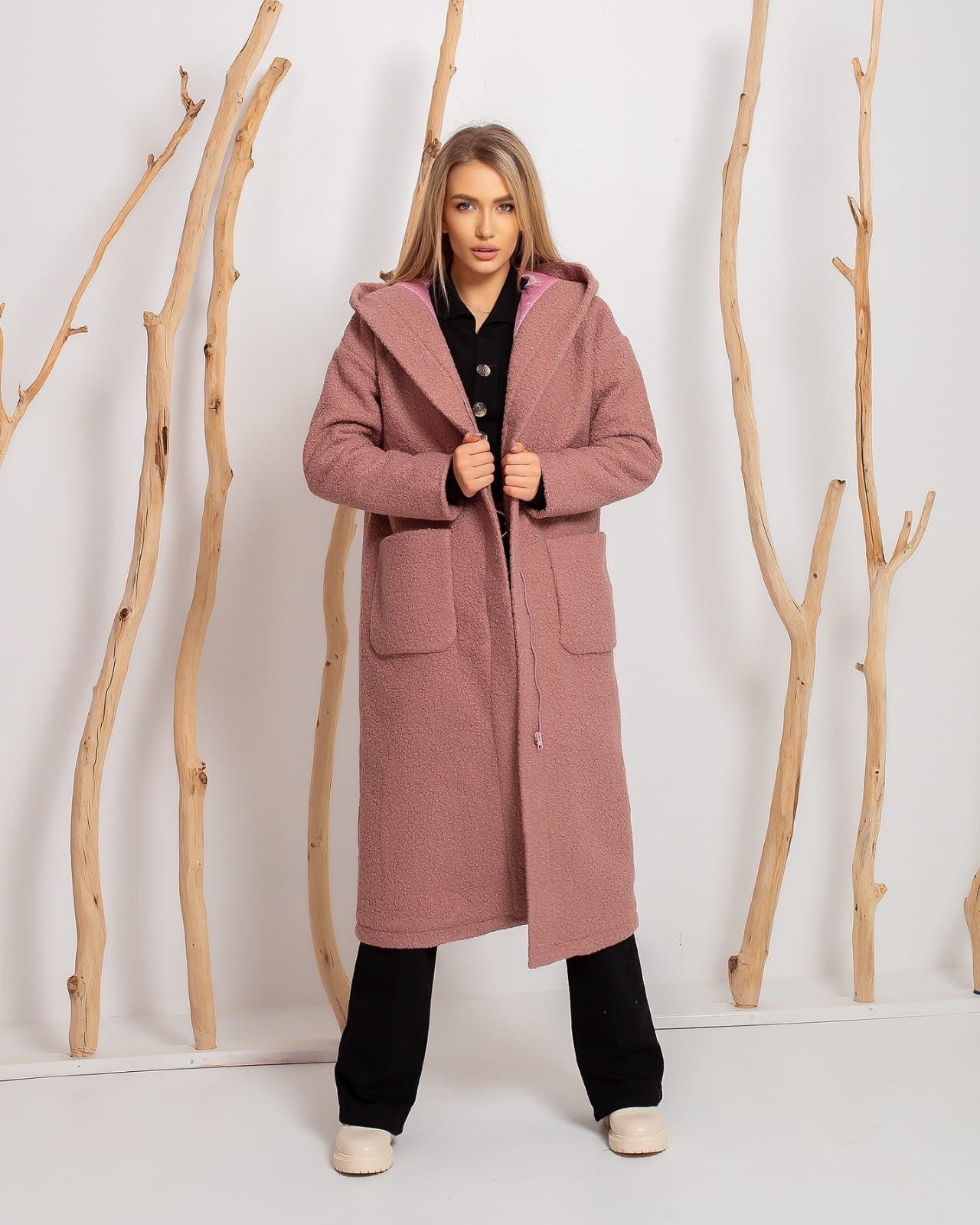 

Зимове утеплене пальто За коліно N&T Букле Розмір - Капучіно, Зимове утеплене пальто За коліно N&T Букле Розмір S-M Капучіно