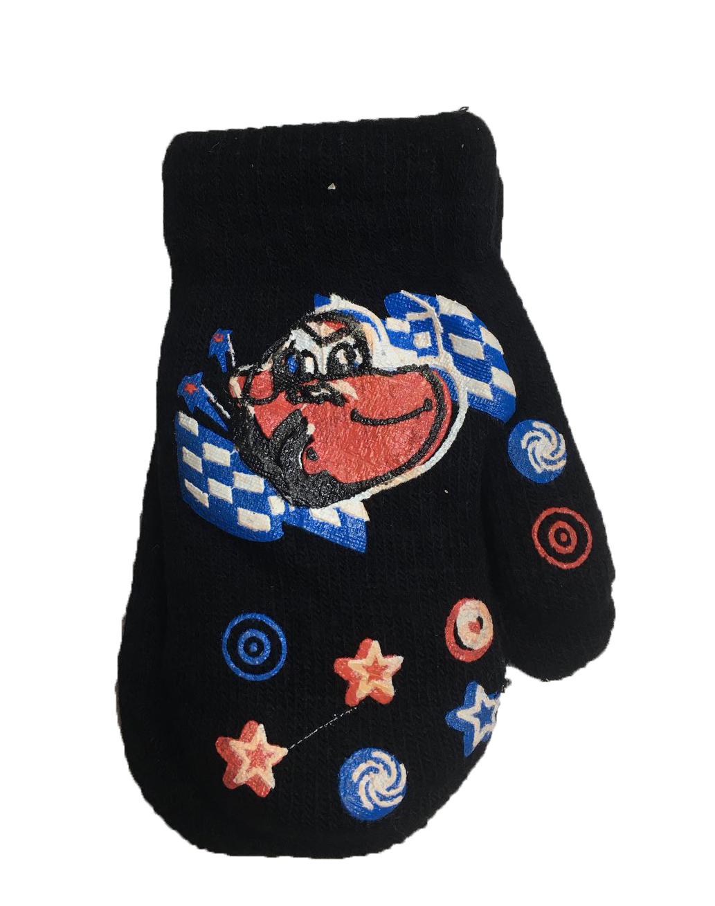 

Варежки Gloves начес, машинка 98-104 см Черный + Красный N111