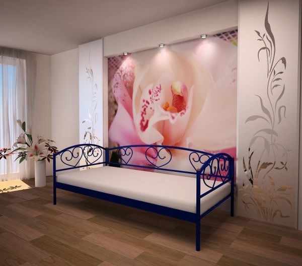 

Односпальная кровать металлическая Метакам Darina Lux 190x80 Синий