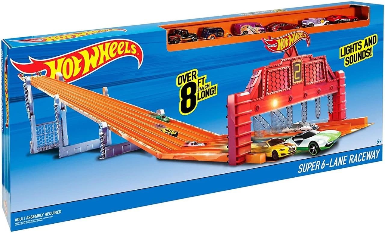 

Трек Хот Вилс Соревнования 6-ти полос Оригинал Hot Wheels Super 6-lane Raceway