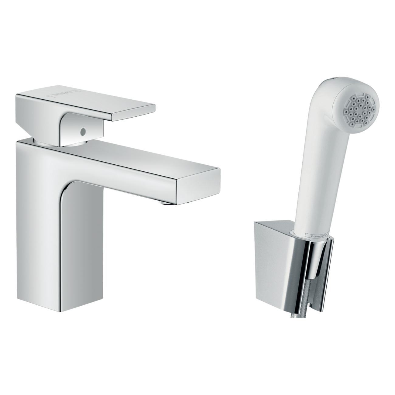 

Смеситель для умывальника,с гигиенической лейкой HANSGROHE VERNIS SHAPE