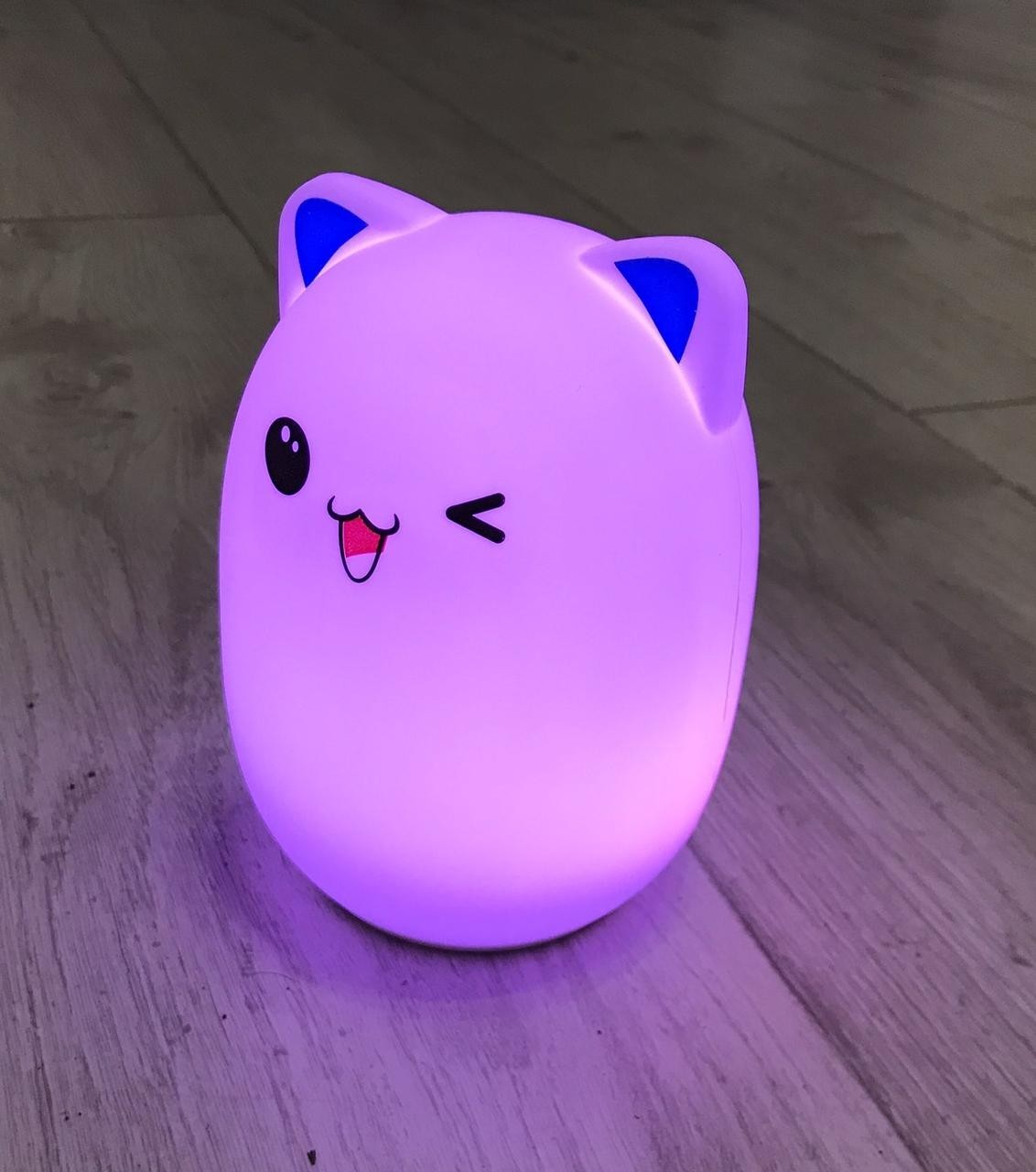 

Ночник силиконовый Котик UTM LED Sleep Lamp 7-цветной режим Синие ушки