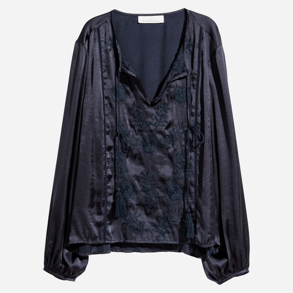 

Блузка H&M 5328466log  Темно-синяя, Блузка H&M 5328466log 44 Темно-синяя