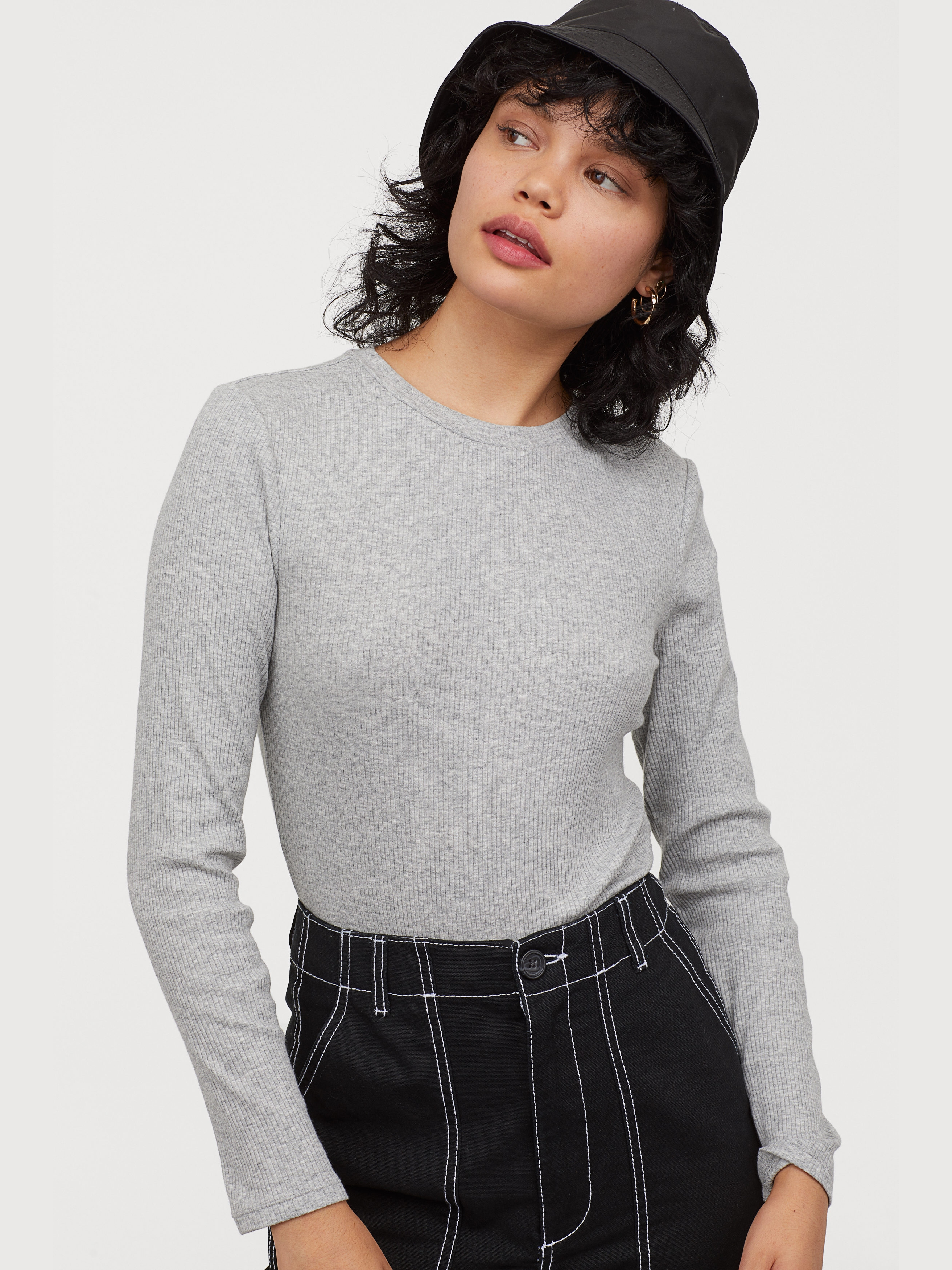 

Лонгслив H&M 6885581abr  Светло-серый, Лонгслив H&M 6885581abr S Светло-серый