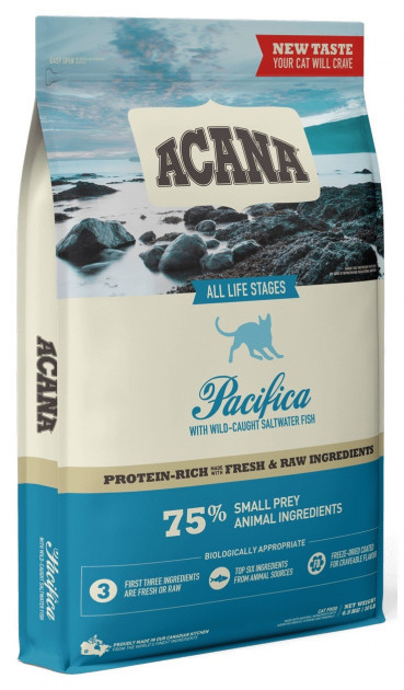 

Сухой корм Acana Pacifica Cat (Акана) для кошек и котят всех пород с тихоокеанической рыбой 4.5 кг