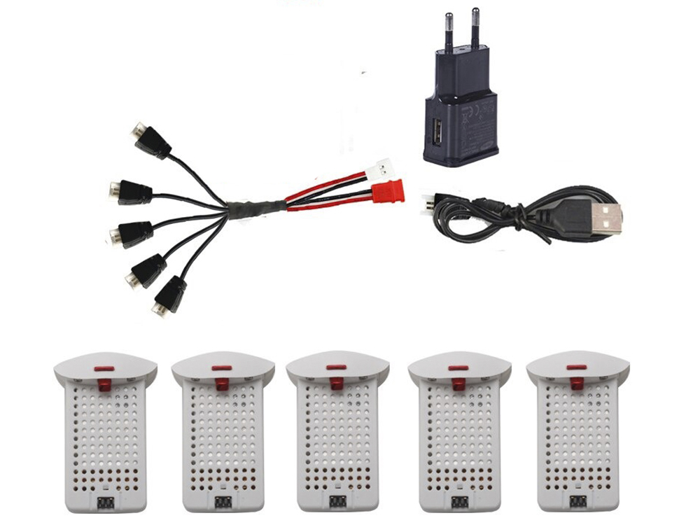 

Комплект аккумуляторов BauTech 5 шт адаптер кабель 5 в 1 для дрона Syma X23/X23w Белый (1010-369-02)