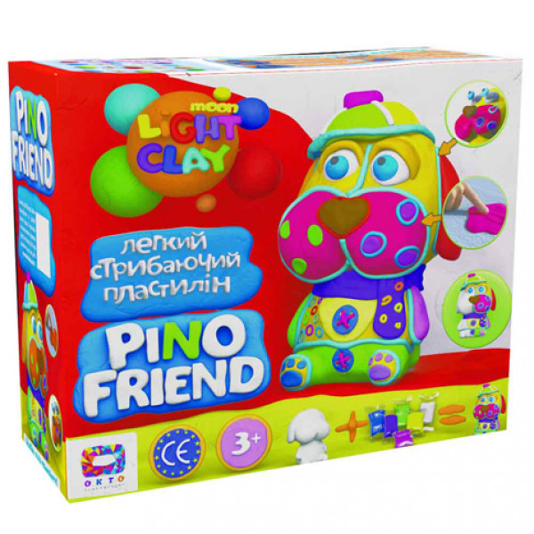 

Набір легкого стрибаючого пластиліну ТМ Moon Light Clay Pino Friend Фред (9)