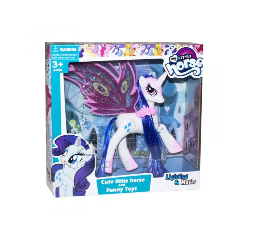 

Музыкальная Пони Единорог My Little Horse 17,5 см со световыми и звуковыми эффектами Белая Toys Little Horse