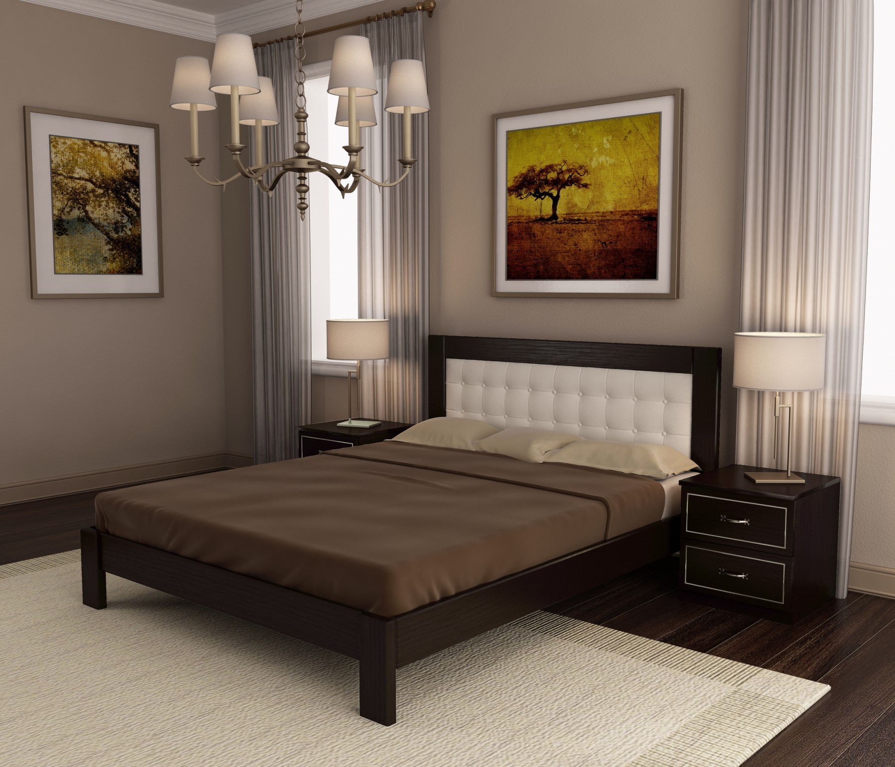 

Двуспальная кровать ArtWood Бильбао 160х200 венге