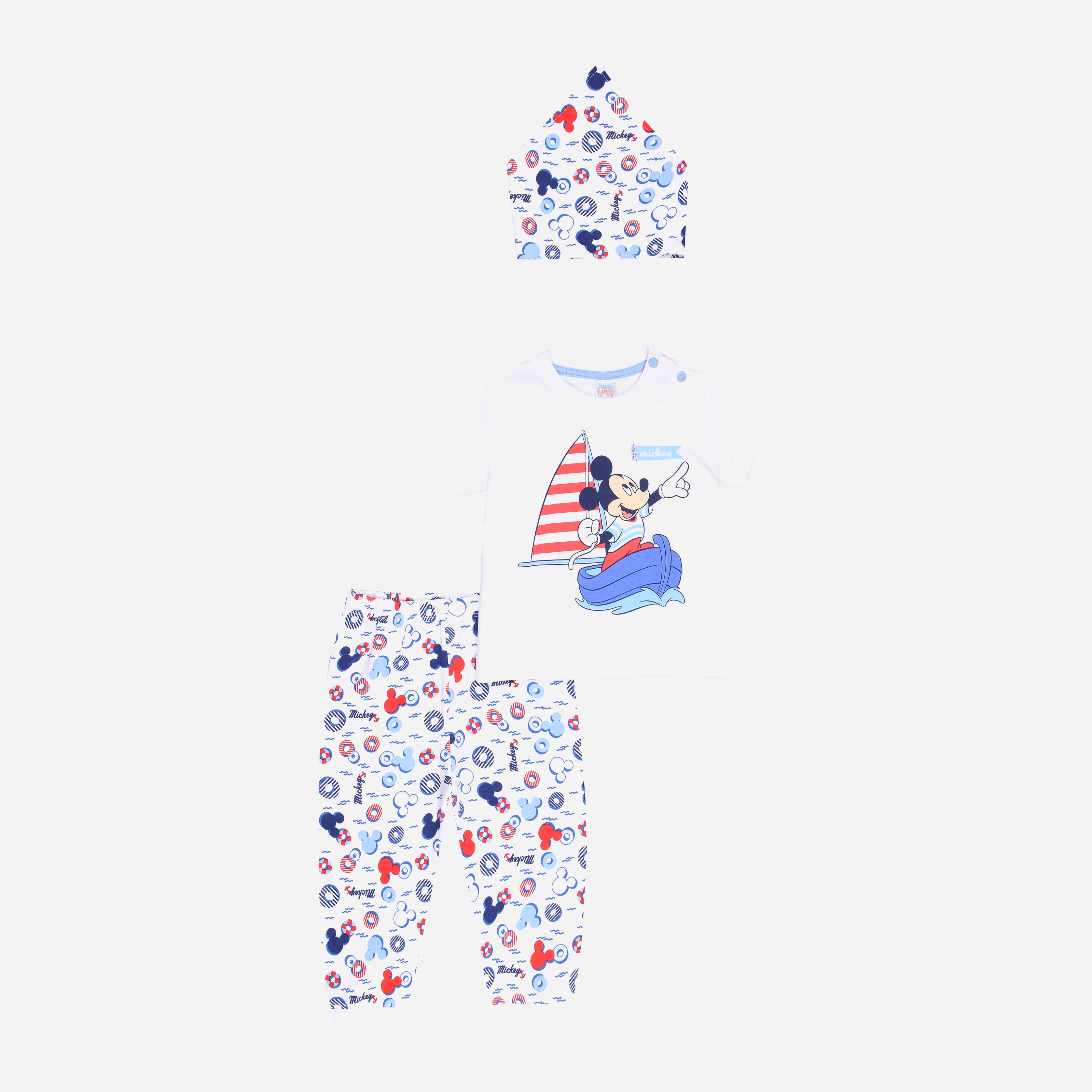 

Костюм (футболка + штаны + бандана) Disney Mickey Mouse MC15473 68-74 см Белый