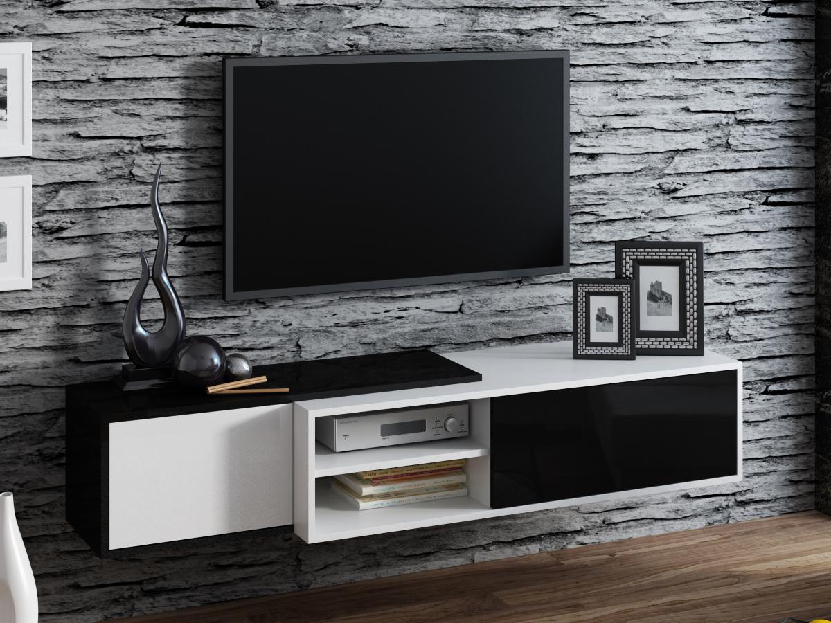 

Тумба под ТВ SIGMA 1 Cama Белый матовый + Черный глянец