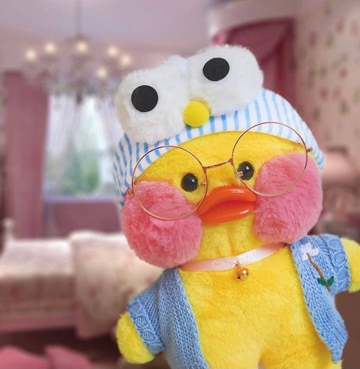 

Игрушка уточка лалафанфан (lalafanfan) желтая в очках и шапке 32 см