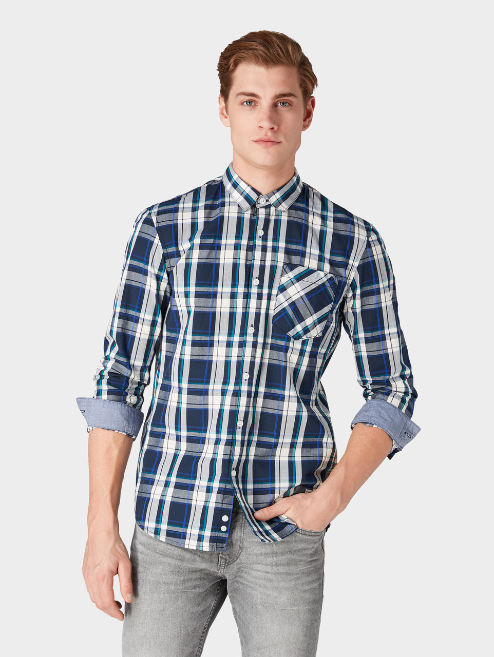 

Рубашка Tom Tailor 1009163  Синий, Рубашка Tom Tailor 1009163 L Синий